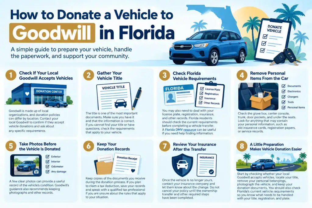 How to donate a vehicle to goodwill in Florida